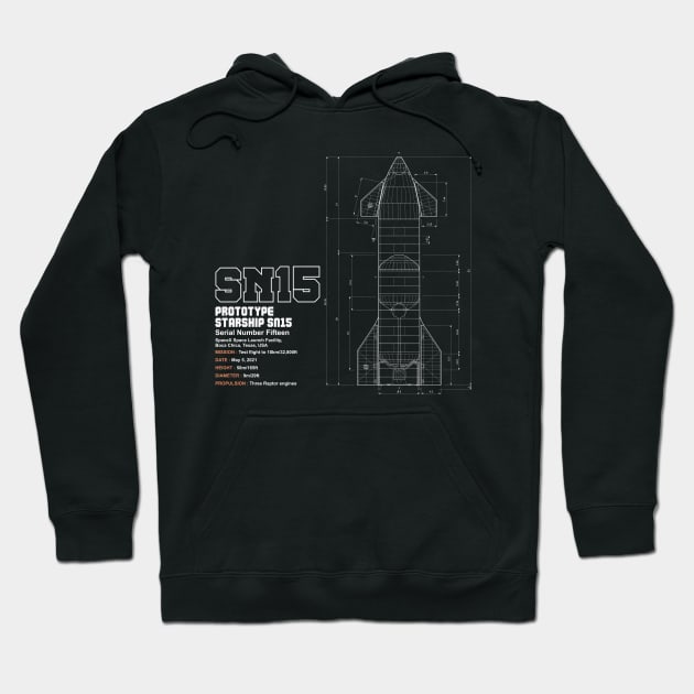 SpaceX Starship SN15 plans Hoodie by Soulcatcher